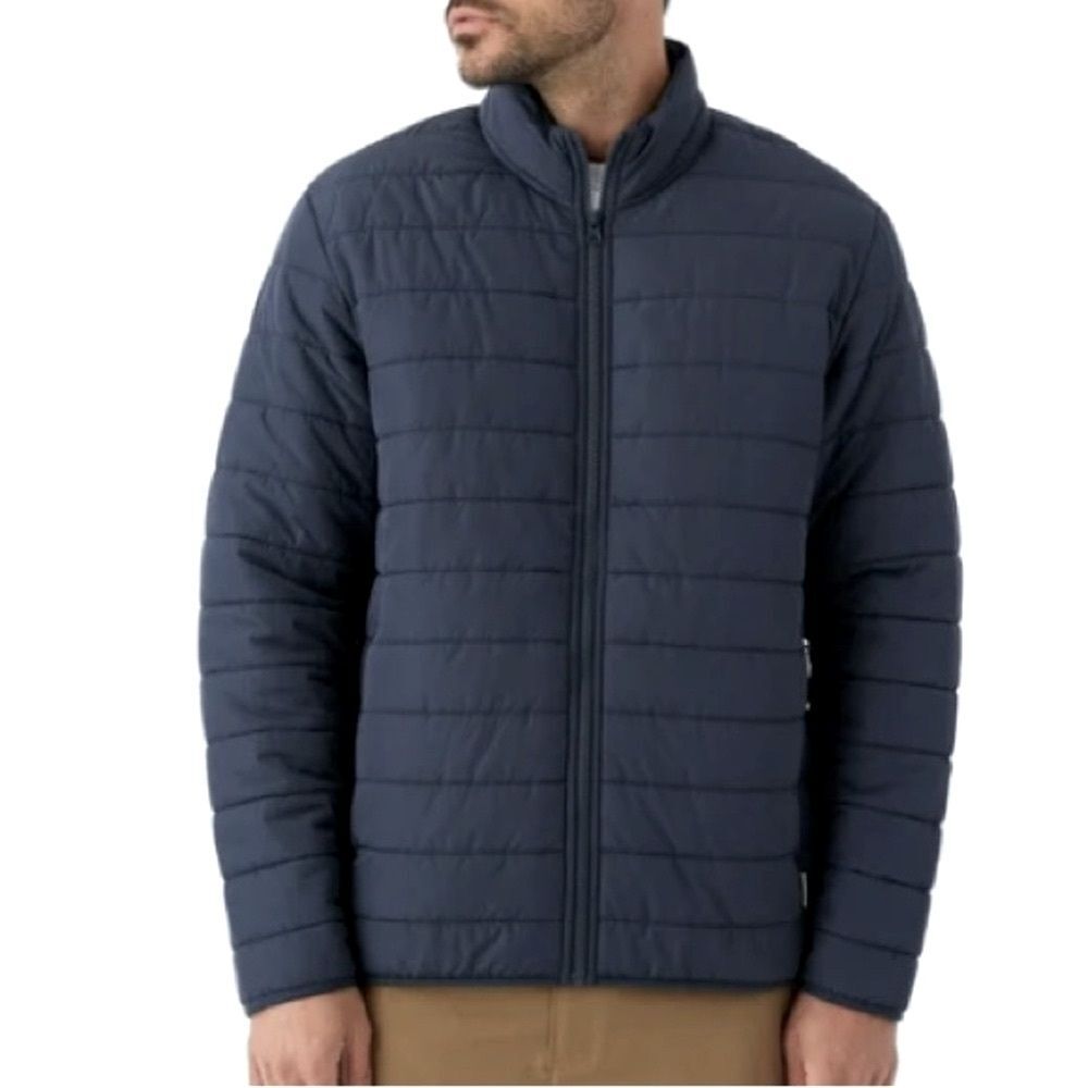 Voyager Men’s Blue Fleece Lined Hoodless Zip Puffer Jacket Size XXL